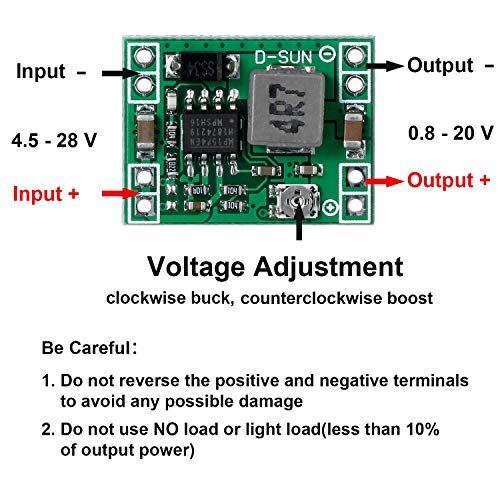 ACEIRMC 12pcs MP1584EN Mini 3A DC-DC Buck Converter 4.5V-28V to 0.8V-20V Adjustable Voltage Regulator 24V/12V/9V to 12V/5V/3.3V Step-Down Power Module