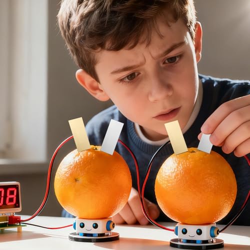 Sewroro Zinc and Copper Sheets 10 Pairs Fruit Battery Experiment
