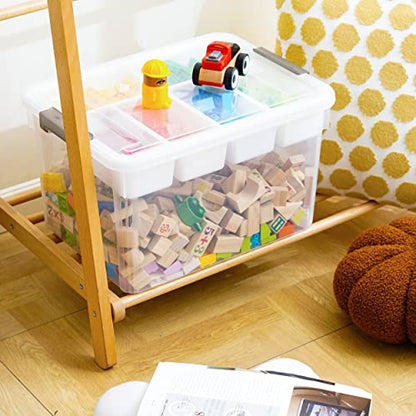 Citylife 32QT Clear Craft Organizers and Storage Box with Removable Tray - size: 32 Qt- 1 Pack