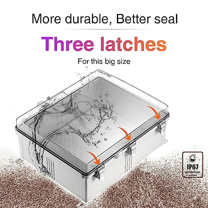 QILIPSU Outdoor Electrical Box Waterproof Junction Box 20"x16.1"x7.9" - color: Clear, size: 20"x16.1"x7.9"