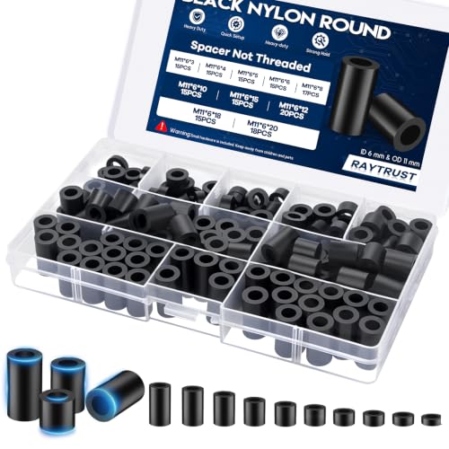 160 Pcs M6 Plastic Spacers for Screws, Spacer Non-Threaded Kit - size: M6 160PCS