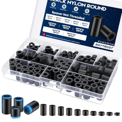 160 Pcs M6 Plastic Spacers for Screws, Spacer Non-Threaded Kit - size: M6 160PCS