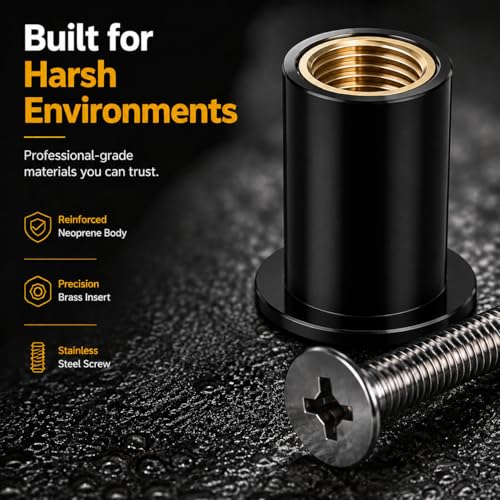 40PCS Neoprene Well Nuts Kit with Stainless Steel Screws, M4 M5 M6 - size: 40Pcs Mix