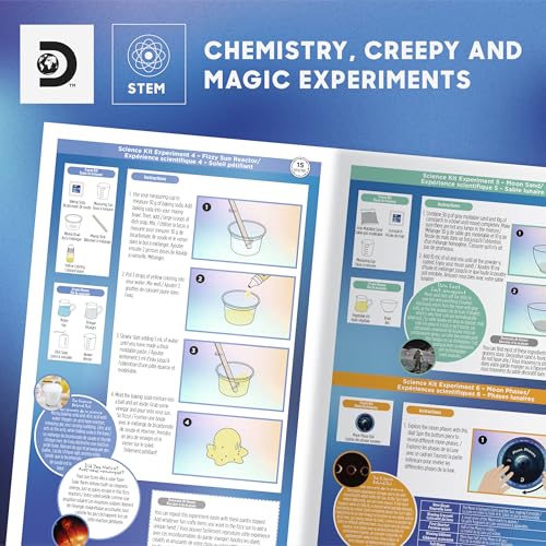Discovery 3-in-1 Science Station for Kids| 84 Science Experiment Kit| Erupting Volcano, Glow Slime, Brain Dissection, Magic Potions| STEM Chemistry Activity Set| Educational Learning Toy| Gift Ages 8+