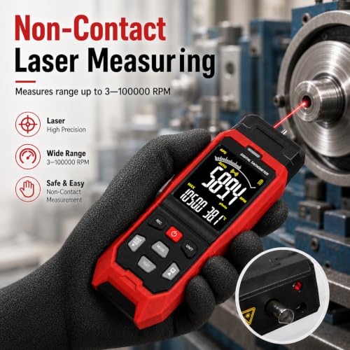 Digital Tachometer Contact & Laser RPM Meter with USB Data Logging - color: Tachometer Logger
