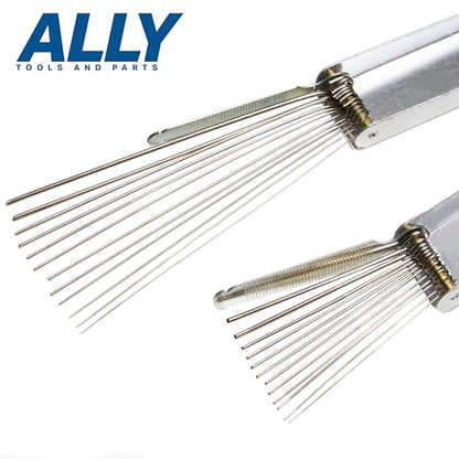 ALLY Tools Professional Large and Small 12 Wire Oxy-Acetylene Tip Cleaner Set for Cleaning Welding Cutting Nozzles/Tips, Gas Orifices, Carburetors, Spray Guns, Paint Guns, Sprinklers, and Shower Heads