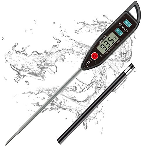 BOMATA Digital Water Thermometer for Liquid, Meat, Cooking, IPX7 Waterproof - color: Black