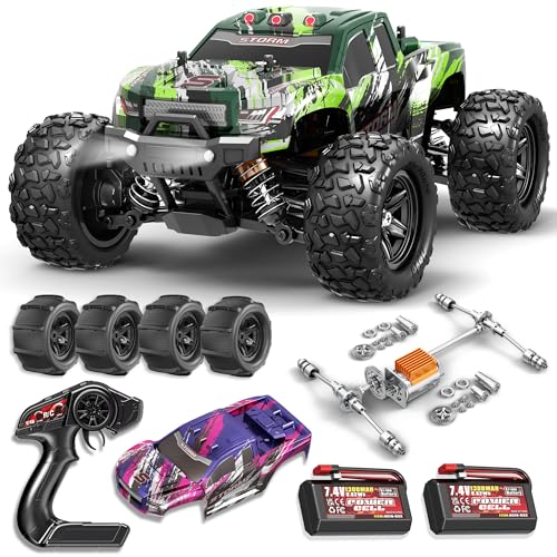 X-TMAGA 1:18 All Terrain RC Car, 4WD Off-Road Remote Control Car (HS18-05) - color: Green+purple
