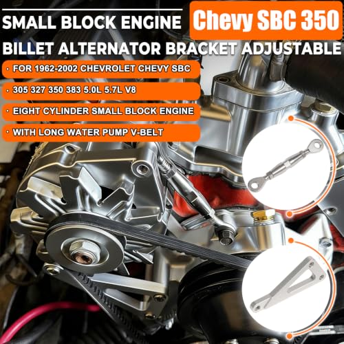 Billet SBC Alternator Bracket Adjustable Kit for Chevy SBC 305 327 350 383