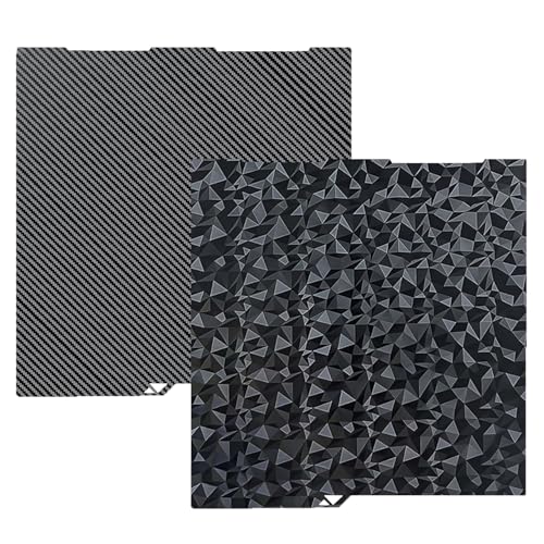 Smooth Diamond PEO+Carbon Fiber PET Spring Steel Plate for Anycubic Kobra 3, Double Sided Flexible PEO PET Build Plate 256x268mm for Kobra 3, Kobra 3 Combo 3D Printers - color: PEO PET (Diamond+Carbon Fiber)