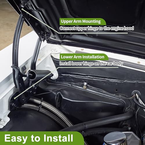No.5341052240/5342052240 Hood Hinges for Toyota Yaris 2007-2016 Black Front Driver and Passenger Side Front Bonnet Bracket Iron 1 Pair