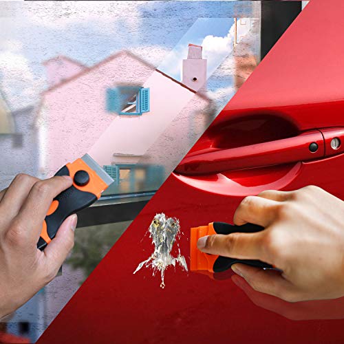 Razor Blade Scraper, 2 Pack Double Edge Razor Scraper Remover Tool - color: Orange