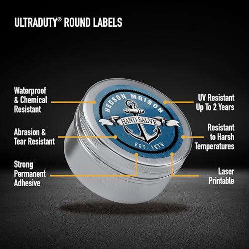 Avery UltraDuty GHS Labels, Waterproof, 3" White Round Labels, 1500 Total, Use with Laser Printers - size: 3", style: 1,500 labels