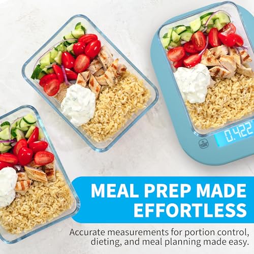 Smart Weigh Blue Kitchen Scale, 11 lb x 1g, Meal Prep & Portion Control - color: Blue