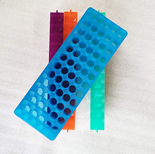 Tube Rack Double Panel 60 Positions Polypropylene for 0.5ml-2ml Microcentrifuge Tubes, Pack of 5(Blue, Orange,White, Purple, Green) - color: Purple/Blue/Orange/White/Green