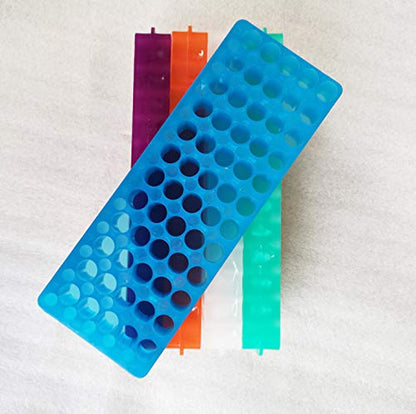 Tube Rack Double Panel 60 Positions Polypropylene for 0.5ml-2ml Microcentrifuge Tubes, Pack of 5(Blue, Orange,White, Purple, Green) - color: Purple/Blue/Orange/White/Green