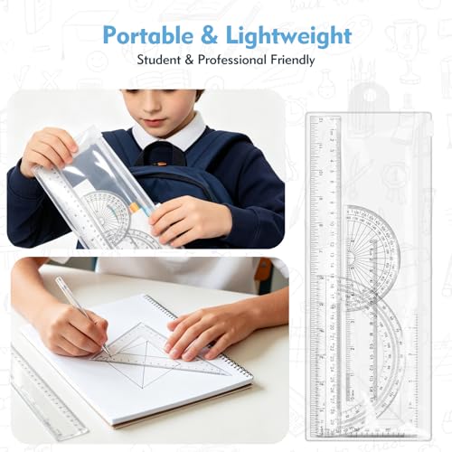 6 Piece Geometry Set, Professional Drafting Tools