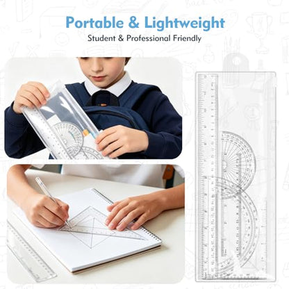 6 Piece Geometry Set, Professional Drafting Tools
