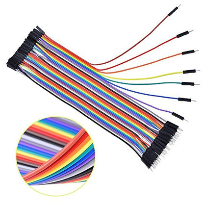 Multicolored Breadboard Jumper Wire Dupont Kit for Arduino, Raspberry Pi (120 Wires - 10CM - 4INCH)