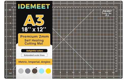 Self Healing Cutting Mat 18" x 12", A3 Double-Sided for Sewing & Quilting - color: Espresso Brown, size: A3:17.8''x11.9''