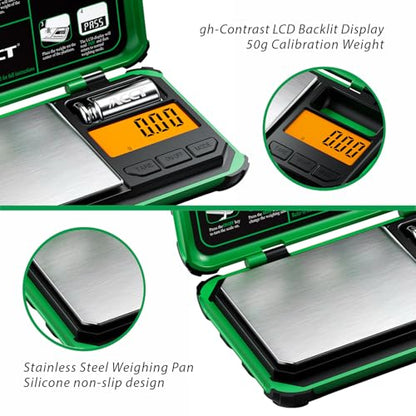 Precision Pocket Scale, 200gx0.01g Jewelry gram Scale, - color: Green