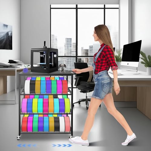 3D Printer Stand Table for 48 Filament Storage Rack, Black - color: Black