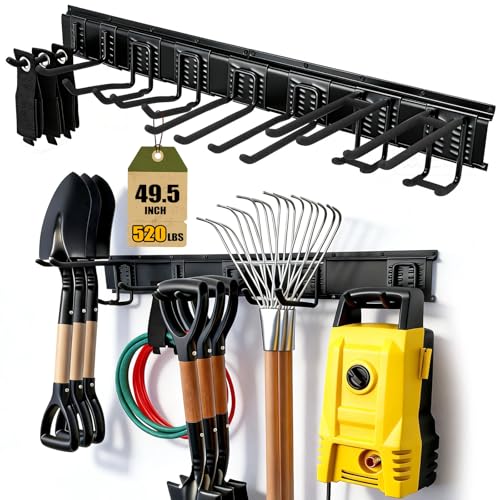 Garage Tool Organizer Wall Mount 49.5", 520lbs Heavy Duty Rack - size: 49.5''-14Pack