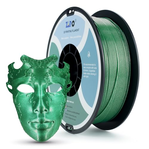 ZIRO 3D Printer Filament, 1.75mm Glitter Sparkle PLA, 1KG Diamond Green - color: Diamond-green
