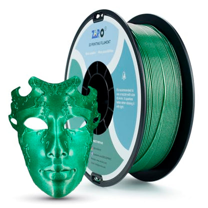 ZIRO 3D Printer Filament, 1.75mm Glitter Sparkle PLA, 1KG Diamond Green - color: Diamond-green