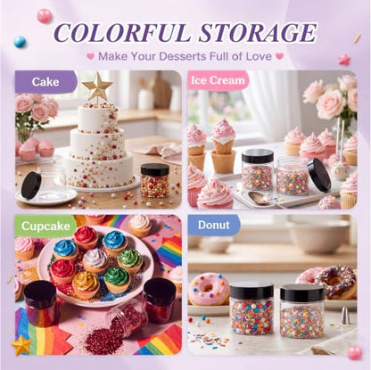 SATINIOR 500 Pcs Plastic Cosmetic Jars Empty with Lids, Black Lids, 2 oz - color: Black Lids, size: 2 oz