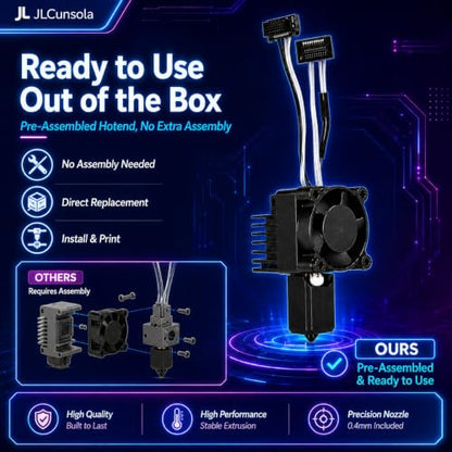 P1P P1S Hotend Complete Kit Fit for Bambu Lab 0.4mm 0.6mm Steel Nozzles