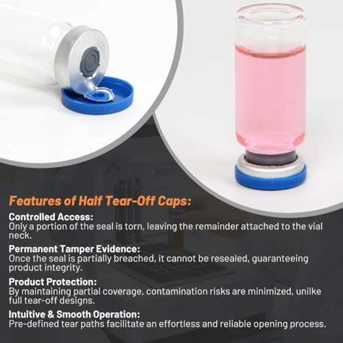 100 Pack 10ml Clear Glass Vials with Caps – 2.5 Dram Lab Headspace Vials - color: Clear Vial Blue Cap, size: 10ml