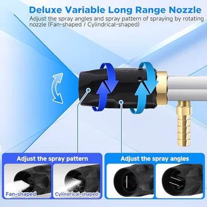 FIXFANS Pressure Washer Long Range Nozzle 2-2.5 GPM with 45 FT Braid Hose - size: 45 FT Hose: 2-2.5 gallon