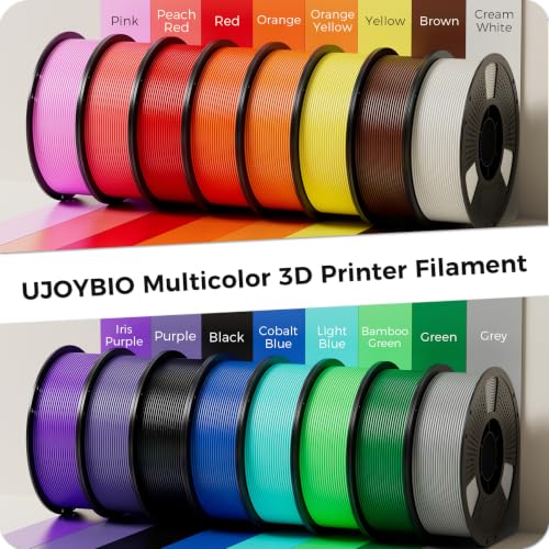 10kg PETG Filament Bundle Multicolor, PETG 3D Printer Filament 1.75mm, 1kg Spool, 10 Pack, Black+Cream White+Red+Cobalt Blue+Bamboo Green+Orange+Yellow+Iris Purple+Pink+Coffee Brown