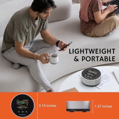 Airthereal Portable Radon Detector - 504-Day Storage, 6-Hour Results - color: Silver