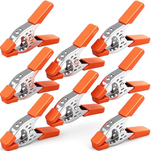 HORUSDY 8-Piece 4" inch Spring Clamp, Heavy Duty Spring Metal Spring Clamps, 1.5"-inch Jaw opening - color: Orange, size: 4 inch 8-Piece