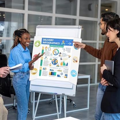 IKAYAS 8 Pack Trifold Poster Board 24" X 16" White Science Display Board