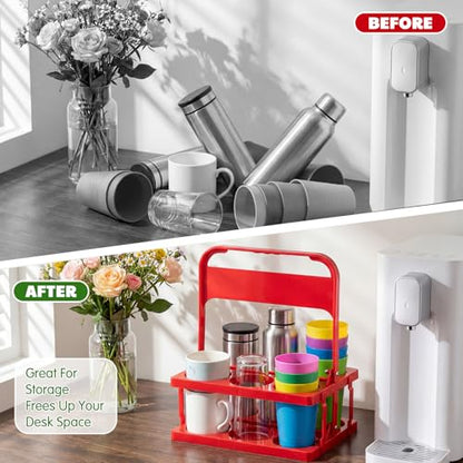 Reallnaive 3 Pcs Water Bottle Carrier Collapsible Drink Caddy with Handle