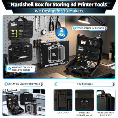 62pcs 3D Printer Tool Kit and Accessories with Hardshell Box incl. Long Nose Pliers, Flush Cutter, Metal/Plastic Scrapers, Finishing Files, for Bambu Lab A1/P1S/P1P, Flashforge & All FDM/SLA Printers - style: Maker Suite Pro