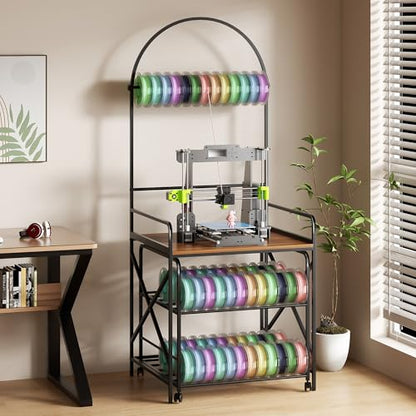 Large 3D Printer Stand with Filament Storage & Rolling Printer Cart