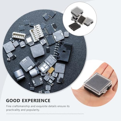 Angoily 5pcs Anti-Static Chip Box Electronic Component Organizer Chip Container with Transparent Top and Anti-Static Sponge ESD Storage Case for Microchips Samples 1.37 X 1.37 X 0.59 in