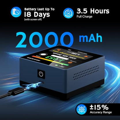 Airthereal Touchscreen Radon Detector, Professional Grade, Real-Time Data - color: Blue