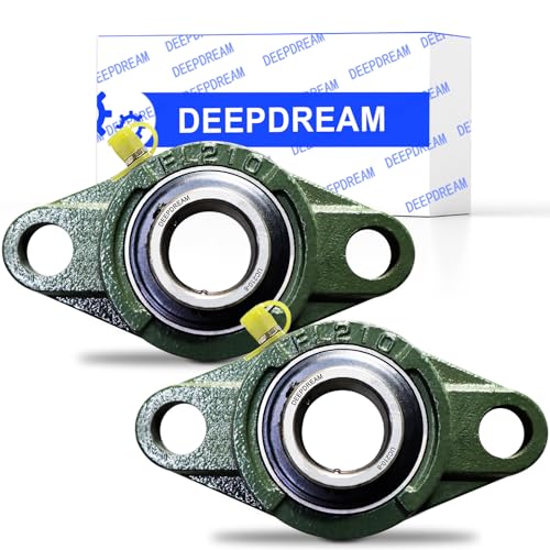2 Pcs of DEEPDREAM UCFL201-8 Pillow Block Bearing, 1/2 inch Bore, 2 Bolt Flange Mounted Pillow Bearing, Self Alignment - size: UCFL201-8-2Pcs