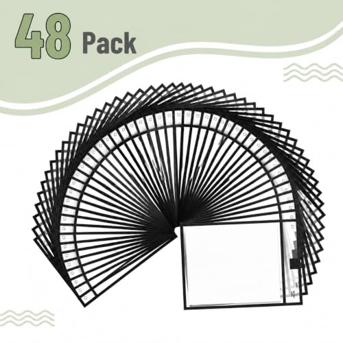 Mr. Pen- Reusable Dry Erase Pockets Bulk, 48 Pack, Black - color: Black, size: 48 Pack