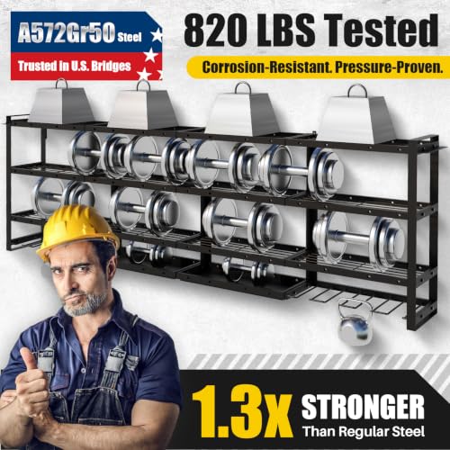 XLarge 64''W Power Tool Organizer Wall Mount, 4-Tier - size: 64''Width (XLARGE)
