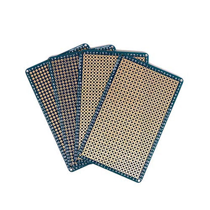 Treedix 4 pcs Solderable BreadBoard Universal Board PCB Prototype Shield Board Double Sided Tinned Gold Plated Holes Compatible with Arduino Kit Raspberry Pi Shield Prototyping and Testing