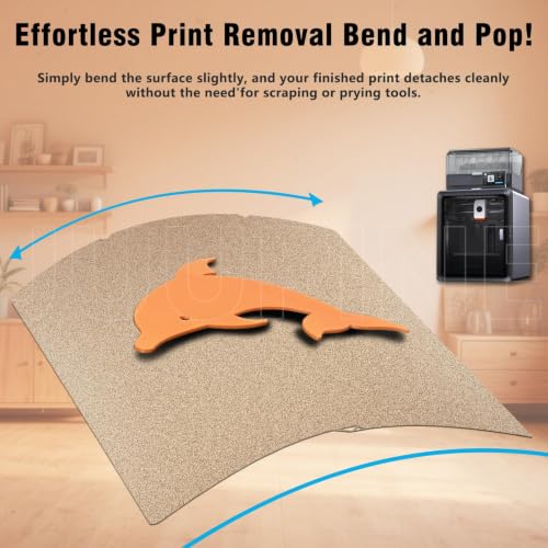 264 x276MM Kobra S1 Kobra X Kobra 4 Build Plate,Double Sided Textured Gold PEI for Anycubic Kobra S1/Kobra X/Kobra 4 Kobra S1 Spring Steel Sheet Platform Removable Heated Bed for Anycubic 3D Printer. - color: Double Side Textured PEI