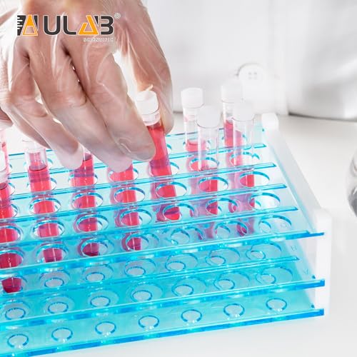 ULAB Scientific Detachable Test Tube Rack for Tubes of Dia.≤17mm, 50 Holes, PS Material, Pack of 2, UTR1006 - style: 50 Holes, 2pcs