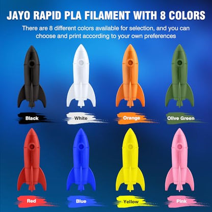 JAYO Rapid PLA 3D Printer Filament Bundle 2KG, 8 Pack 250g - color: 0.25kg*8(black/White/Blue/Red/Pink/Orange/Yellow/Green)