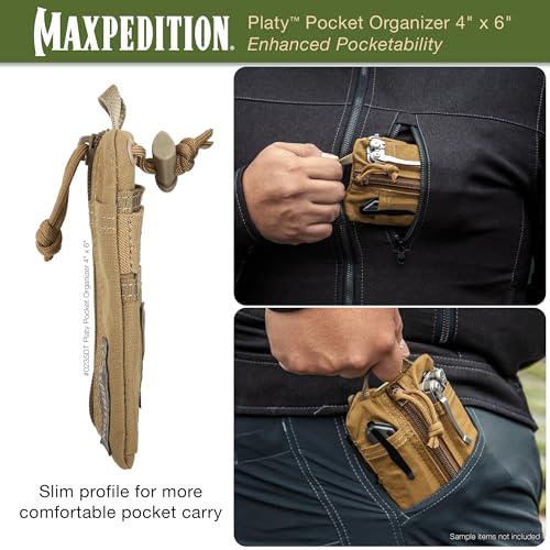 Maxpedition Platy Pocket Organizer, EDC Tool Pouch, Neck Wallet - color: Dark Tan, size: 4" x 6"